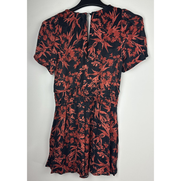 by Anthropologie The Somerset Romper Red Black Floral 1-Piece Anthro Size Small - Picture 7 of 12